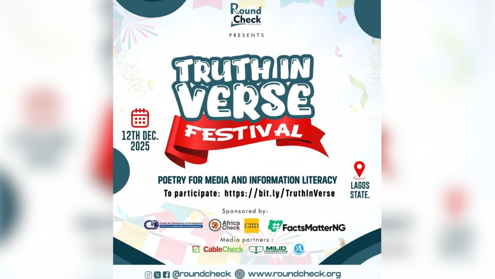 RoundCheck to host poetry festival on media and information literacy on December 12